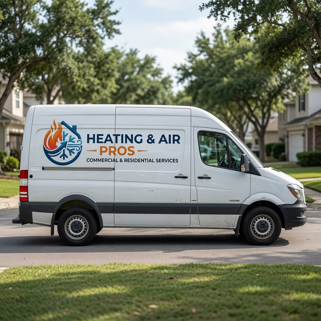 Local heating and air service van serving Golden